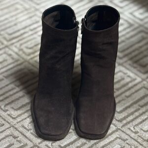 SCHUTZ Dark Brown Suede Ankle Boots
